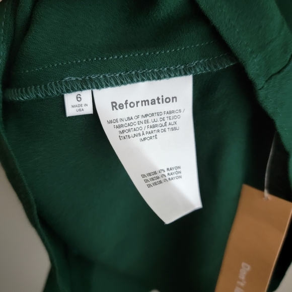 Reformation Hugh Dress in Forest size 6 NWT - Picture 12 of 14